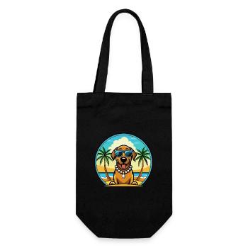 Bavarian Mountain Hound Dog Breed Cartoon Beach - Gift Bag for Bottles - black - Front
