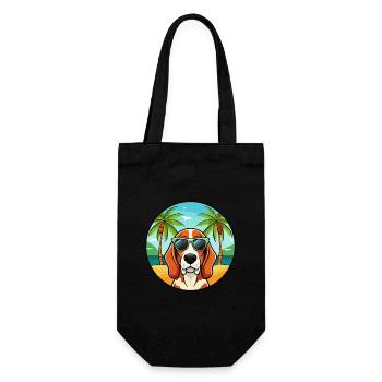 Basset Hound Dog Breed Cartoon Sunglasses Beach - Gift Bag for Bottles - black - Front
