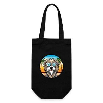 Bergamasco Shepherd Dog Breed Cartoon Sunglasses - Gift Bag for Bottles - black - Front