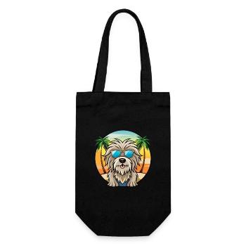 Bergamasco Sheepdog Breed Cartoon Sunglasses Beach - Gift Bag for Bottles - black - Front