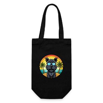 Lunettes de soleil de dessin animé de race de chien terrier russe noir - Sac à bouteille - noir - Devant
