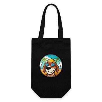 Bruno Jura Hound Hunderasse Cartoon Sonnenbrille Strand - Geschenkbeutel für Flaschen - Schwarz - Vorne