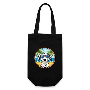 Chien Dalmatien Race Dessin Animé Lunettes De Soleil Plage - Sac à bouteille - noir - Devant