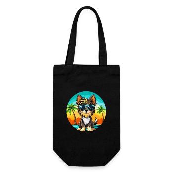 Biewer Terrier Dog Breed Cartoon Sunglasses Beach - Gift Bag for Bottles - black - Front