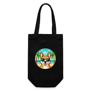 Canaan Chien Race Dessin Animé Lunettes De Soleil Plage - Sac à bouteille - noir - Devant