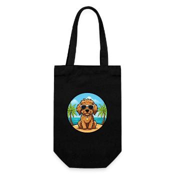 Cockapoo Chien Race Dessin Animé Lunettes De Soleil Plage - Sac à bouteille - noir - Devant