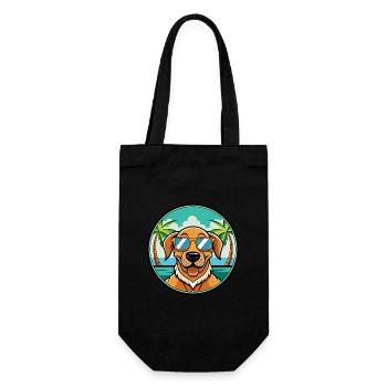 Danish Broholmer Dog Breed Cartoon Sunglass Beach - Gift Bag for Bottles - black - Front