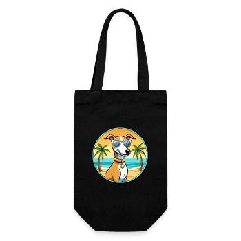 Anglais Whippet Chien Race Dessin Animé Lunettes De Soleil Plage - Sac à bouteille - noir - Devant