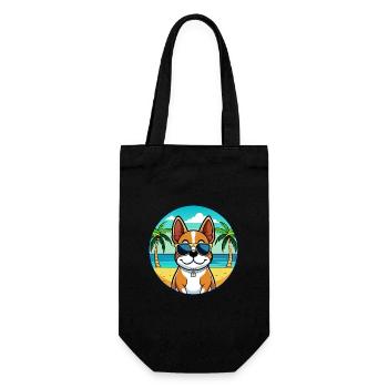 French Brittany Dog Breed Cartoon Sunglasses Beach - Gift Bag for Bottles - black - Front