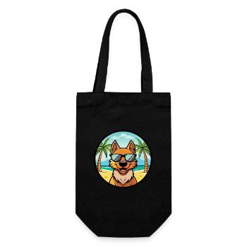 Friesischer Vorstehhund Rasse Cartoon Sonnenbrille Strand - Geschenkbeutel für Flaschen - Schwarz - Vorne