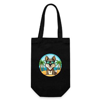 Georgischer Schäferhund Hunderasse Cartoon Sonnenbrille Strand - Geschenkbeutel für Flaschen - Schwarz - Vorne