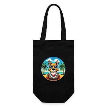Lièvre Indien Chien Race Dessin Animé Lunettes De Soleil Plage - Sac à bouteille - noir - Devant