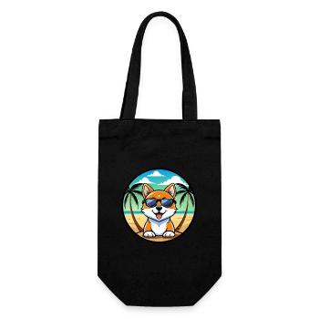Hokkaido Dog Breed Cartoon Sunglasses Beach - Gift Bag for Bottles - black - Front