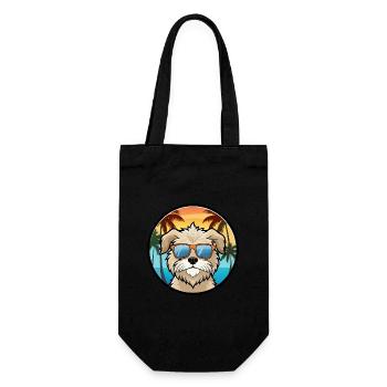 Havenese Chien Race Dessin Animé Lunettes De Soleil Plage - Sac à bouteille - noir - Devant
