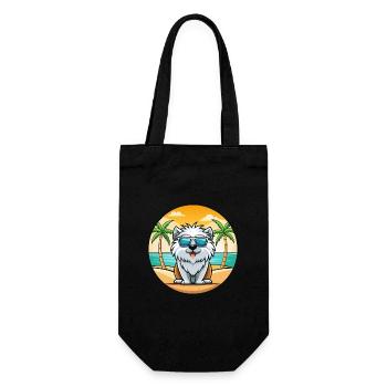 Himalaya Schäferhund Rasse Cartoon Sonnenbrille Strand - Geschenkbeutel für Flaschen - Schwarz - Vorne