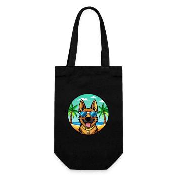 German Shepherd Dog Breed Cartoon Sunglasses Beach - Gift Bag for Bottles - black - Front