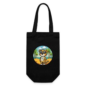 Léopard Chien Race Chien Dessin Animé Lunettes De Soleil Plage - Sac à bouteille - noir - Devant
