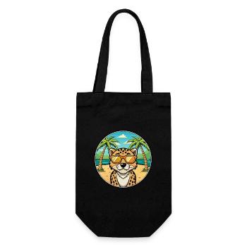 Léopard Cur Chien Race Dessin Animé Lunettes de soleil Plage - Sac à bouteille - noir - Devant