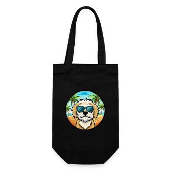 Maltipoo Hunderasse Cartoon Sonnenbrille Strand - Geschenkbeutel für Flaschen - Schwarz - Vorne