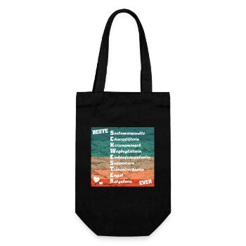 beste Schwester ever Die beste Schwester der Welt - Geschenkbeutel für Flaschen - Schwarz - Vorne