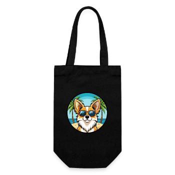 Papillon Chien Race Dessin Animé Lunettes de Soleil Plage - Sac à bouteille - noir - Devant