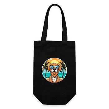 Picardie Spaniel Hund Rasse Cartoon Sonnenbrille Strand - Geschenkbeutel für Flaschen - Schwarz - Vorne