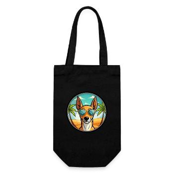 Podenco Ibicenco Chien Race Dessin Animé Lunettes De Soleil Plage - Sac à bouteille - noir - Devant