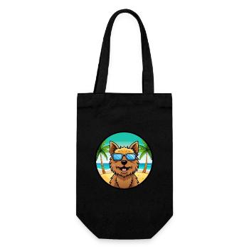 Norwich Terrier Dog Breed Cartoon Sunglasses Beach - Gift Bag for Bottles - black - Front