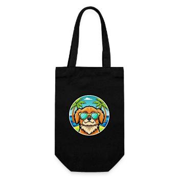 Pekingese Dog Breed Cartoon Sunglasses Beach - Gift Bag for Bottles - black - Front