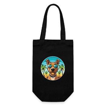 Patterdale Terrier Hunderasse Cartoon Sonnenbrille - Geschenkbeutel für Flaschen - Schwarz - Vorne