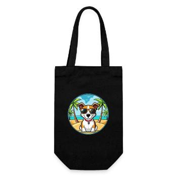 Russell Terrier Hunderasse Cartoon Sonnenbrille Strand - Geschenkbeutel für Flaschen - Schwarz - Vorne