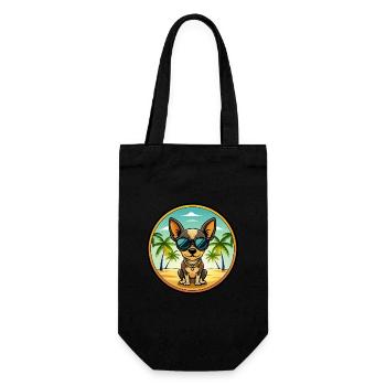 Lunettes de soleil de dessin animé Russian Toy Terrier Dog Breed - Sac à bouteille - noir - Devant