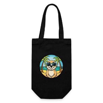 Seskar phoque chien race dessin animé lunettes de soleil plage - Sac à bouteille - noir - Devant