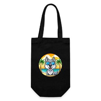 Saarloos Wolfdog Rasse Cartoon Sonnenbrille Strand - Geschenkbeutel für Flaschen - Schwarz - Vorne