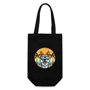 Tamaskan Dog Breed Cartoon Sunglasses Beach - Gift Bag for Bottles - black - Front