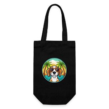 Treeing Walker Coonhound Dog Breed Cartoon Beach - Gift Bag for Bottles - black - Front