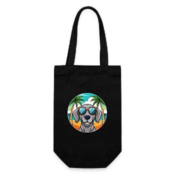 Weimaraner Hund Rasse Cartoon Sonnenbrille Strand - Geschenkbeutel für Flaschen - Schwarz - Vorne