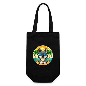 Suédois Vallhund Race Chien Dessin Animé Lunettes De Soleil Plage - Sac à bouteille - noir - Devant