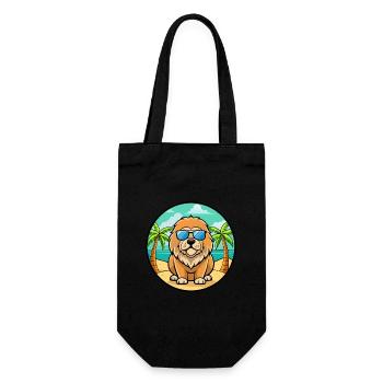Tibetische Dogge Hunderasse Cartoon Sonnenbrille Strand - Geschenkbeutel für Flaschen - Schwarz - Vorne