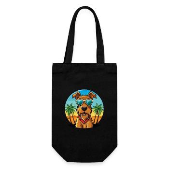 Airedale Terrier Hunderasse Cartoon Sonnenbrille Strand - Geschenkbeutel für Flaschen - Schwarz - Vorne
