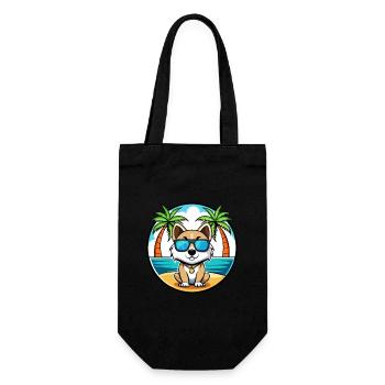 Akbash Hunderasse Cartoon Sonnenbrille Strand - Geschenkbeutel für Flaschen - Schwarz - Vorne