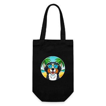 Bernese Mountain Dog Breed Cartoon Sunglass Beach - Gift Bag for Bottles - black - Front
