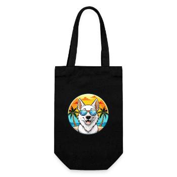 Berger Blanc Suisse Hunderasse Cartoon Sonnenbrille - Geschenkbeutel für Flaschen - Schwarz - Vorne