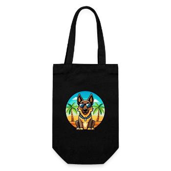Belgian Malinois Dog Breed Cartoon Sunglass Beach - Gift Bag for Bottles - black - Front