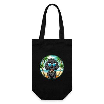 Lunettes de soleil de dessin animé de race de chien terrier russe noir - Sac à bouteille - noir - Devant