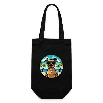 Black Mouth Cur Dog Breed Cartoon Sunglasses Beach - Gift Bag for Bottles - black - Front