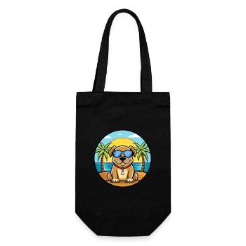 Broholmer Chien Race Dessin Animé Lunettes de Soleil Plage - Sac à bouteille - noir - Devant