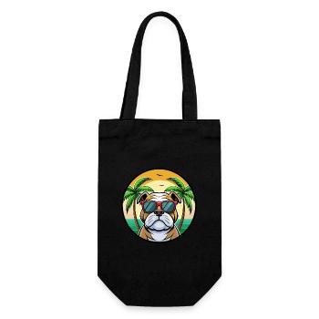 Bulldog Breed Cartoon Sunglasses Beach - Gift Bag for Bottles - black - Front