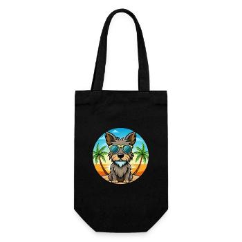 Cesky Terrier Hunderasse Cartoon Sonnenbrille Strand - Geschenkbeutel für Flaschen - Schwarz - Vorne