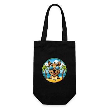 Border Terrier Chien Race Dessin Animé Lunettes de Soleil Plage - Sac à bouteille - noir - Devant